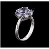 Image 3 : 14KT White Gold 1.37ct Tanzanite, Sapphire and Diamond Ring