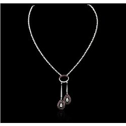 18KT White Gold 2.50ctw Ruby and Diamond Necklace