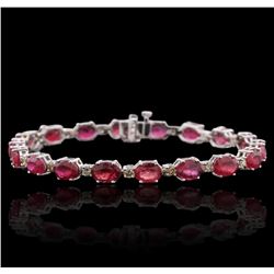 14KT White Gold 18.18ctw Ruby and Diamond Bracelet