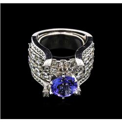 2.75ct Tanzanite and Diamond Ring - 14KT White Gold