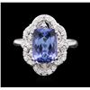 Image 1 : 14KT White Gold 3.20ct Tanzanite and Diamond Ring