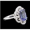Image 2 : 14KT White Gold 3.20ct Tanzanite and Diamond Ring