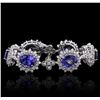 Image 1 : 14KT White Gold 20.94ctw Tanzanite and Diamond Bracelet