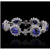 Image 2 : 14KT White Gold 20.94ctw Tanzanite and Diamond Bracelet