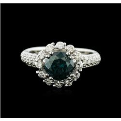 14KT White Gold 2.11ctw Blue Diamond Ring