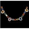 Image 1 : 14KT White Gold 39.46ctw Multicolor Sapphire and Diamond Necklace