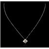 Image 1 : 14KT White Gold 0.89ctw Diamond Pendant With Chain