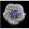 Image 1 : 14KT White Gold 1.76ct Tanzanite and Diamond Ring