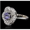 Image 2 : 14KT White Gold 1.76ct Tanzanite and Diamond Ring