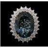 Image 1 : 14KT White Gold 19.77ct Topaz and Diamond Ring