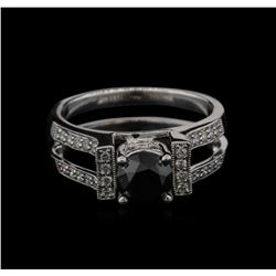 1.85ctw Black Diamond Ring - 18KT White Gold