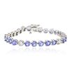 Image 1 : 14KT White Gold 13.50ctw Tanzanite and Diamond Bracelet