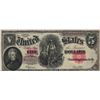 Image 1 : 1907 $5 Woodchopper" United States Legal Tender Note