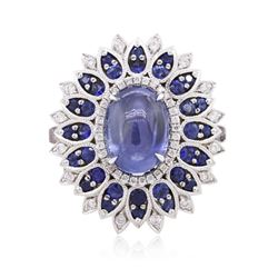 18KT White Gold 13.89ctw Sapphire and Diamond Ring