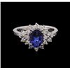 Image 1 : 14KT White Gold 1.40ct Tanzanite and Diamond Ring