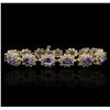 Image 1 : 14KT Yellow Gold 9.90ctw Tanzanite and Diamond Bracelet