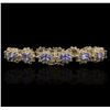 Image 2 : 14KT Yellow Gold 9.90ctw Tanzanite and Diamond Bracelet