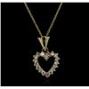 Image 2 : 14KT Yellow Gold 0.25ctw Diamond Heart Pendant With Chain