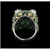 Image 4 : Two-Tone GIA Certified 10.34ctw Emerald and Diamond Ring