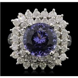 14KT White Gold 3.11ct Tanzanite and Diamond Ring