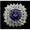 Image 1 : 14KT White Gold 3.11ct Tanzanite and Diamond Ring