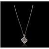 Image 2 : 14KT White Gold 1.20ctw Diamond Pendant With Chain