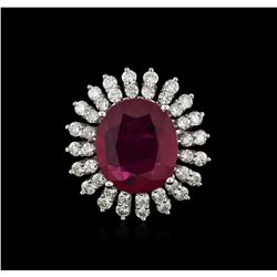 14KT White Gold 11.56ct Ruby and Diamond Ring