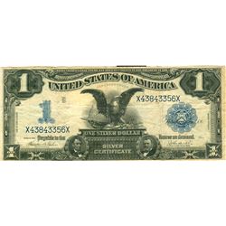 1899 $1 Black Eagle Silver Certificate US Currency Bank Note