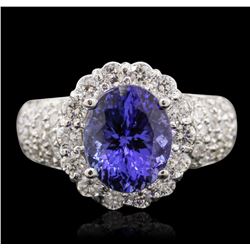 14KT White Gold 3.94ct Tanzanite and Diamond Ring