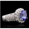 Image 2 : 14KT White Gold 3.94ct Tanzanite and Diamond Ring
