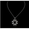Image 1 : 14KT White Gold 1.10ctw Diamond Pendant With Chain