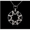 Image 2 : 14KT White Gold 1.10ctw Diamond Pendant With Chain