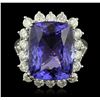 Image 1 : 14KT White Gold 13.13ct GIA Certified Tanzanite and Diamond Ring