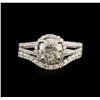 Image 1 : 14KT White Gold 2.19ctw Diamond Wedding Ring Set