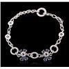 Image 1 : 14KT White Gold 2.56ctw Sapphire and Diamond Bracelet