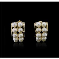 14KT Yellow Gold Pearl Earrings