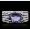 Image 1 : 14KT White Gold 2.75ct Tanzanite and Diamond Ring