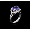 Image 3 : 14KT White Gold 3.64ct Tanzanite and Diamond Ring