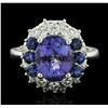 Image 1 : 14KT White Gold 3.07ct Tanzanite, Sapphire and Diamond Ring
