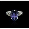 Image 1 : 14KT White Gold 4.58ct Tanzanite and Diamond Ring