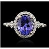 Image 1 : 14KT White Gold 2.18ct Tanzanite and Diamond Ring