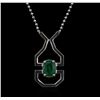 Image 2 : SILVER 2.00ct Emerald Necklace