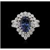 Image 1 : 18KT White Gold 3.67ct Tanzanite and Diamond Ring