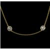 Image 2 : 14KT Yellow Gold 4.87ctw Diamond Necklace