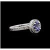 Image 2 : 0.81ct Tanzanite and Diamond Ring - 14KT White Gold