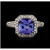 Image 1 : 14KT White Gold 3.26ct Tanzanite and Diamond Ring