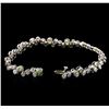 Image 3 : 1.27ctw Demantoid Garnet and Diamond Bracelet - 14KT White Gold
