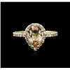 Image 1 : 14KT Yellow Gold 1.29ct Morganite and Diamond Ring