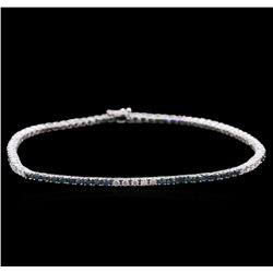 14KT White Gold 2.53ctw Blue Diamond Bracelet