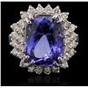 Image 1 : 14KT White Gold 7.79ct Tanzanite and Diamond Ring
